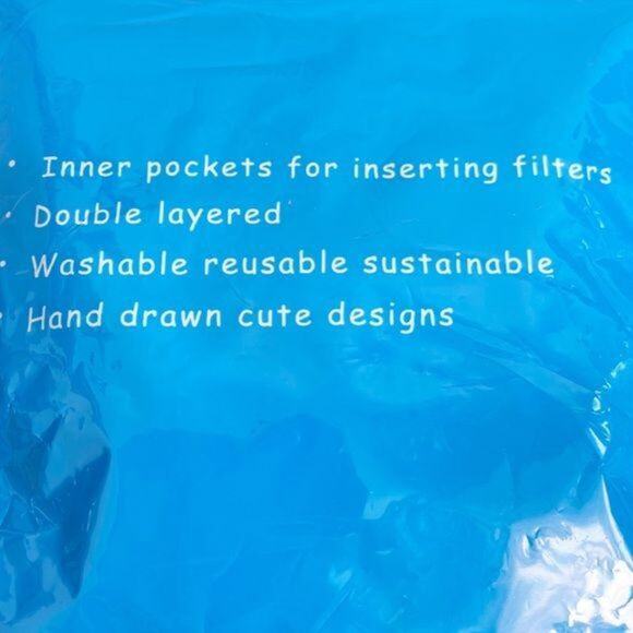 Cotton Washable Face Mask Removable Filter Pocket - Picture 4 of 5